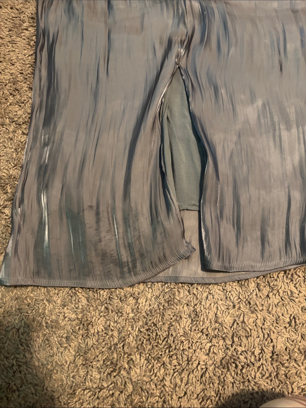 Urban Outfitters Slate Blue Shimmer Pleated Maxi Skirt - Picture 4 of 5